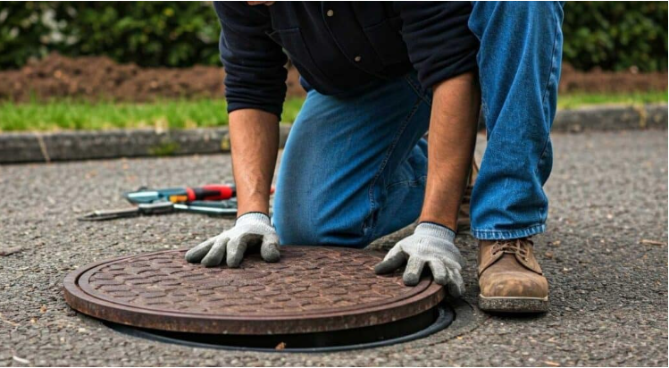 تركيب غطاء المنهول 