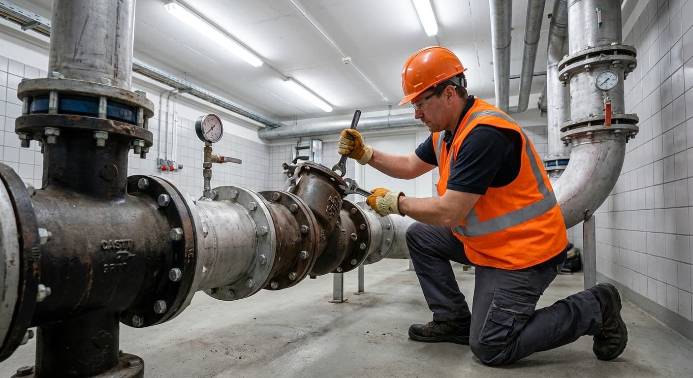 تركيب رداد المجاري